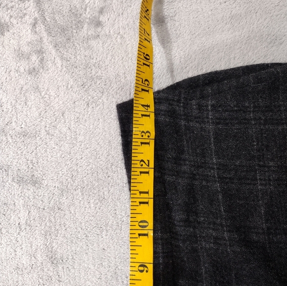 Eileen Fisher Full Length Straight in Charcoal Plaid Wool Blend Pants XS - Picture 8 of 9